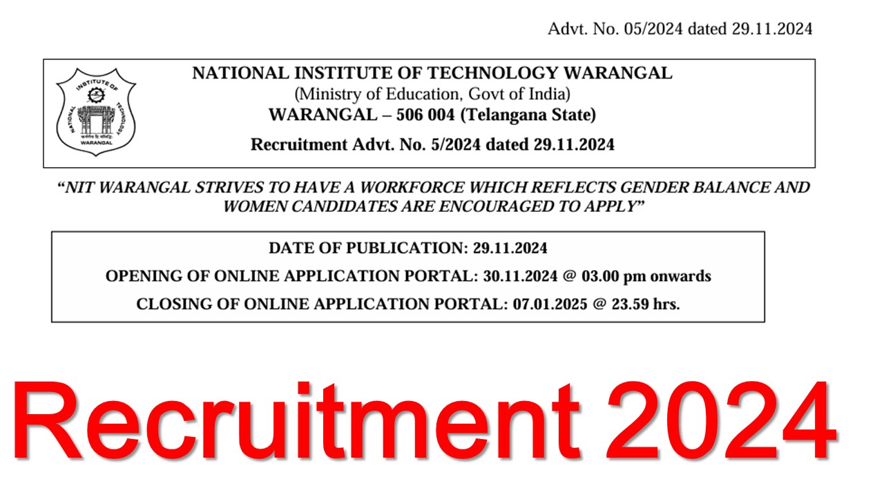 NIT Warangal Group C Post Recruitment 2024