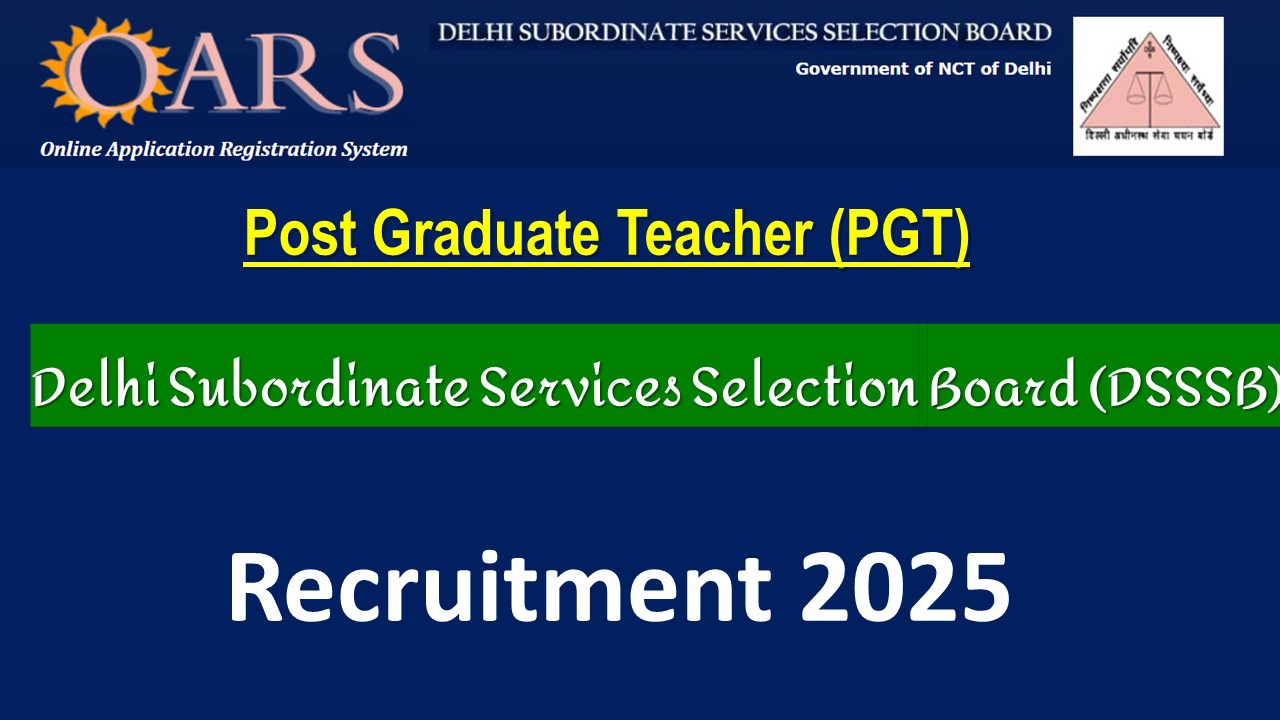 DSSSB PGT Recruitment 2025